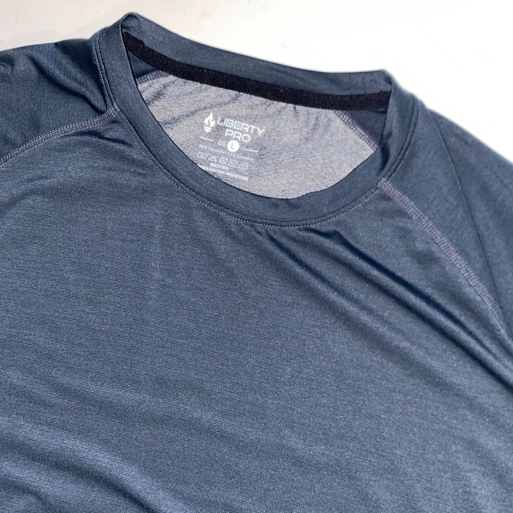 Liberty Pro Mens Athletic Shirt Charcoal Gray Short Sleeve Crew Neck Large BB222